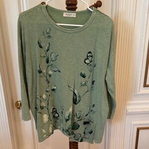 Floral Green Women's Top